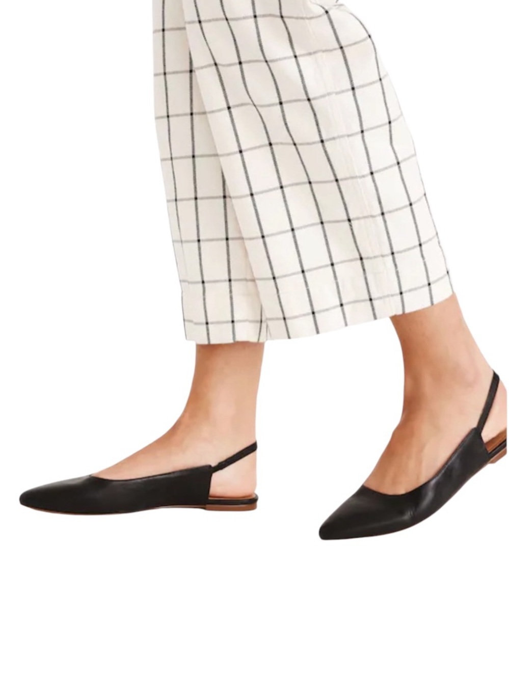 Madewell The Margot Slingback Flat in Black Leather Size 8.5